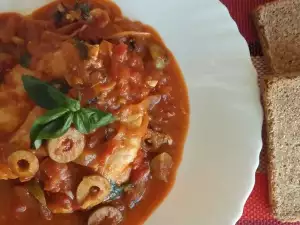 Chicken Breasts with Tomato Sauce and Green Olives